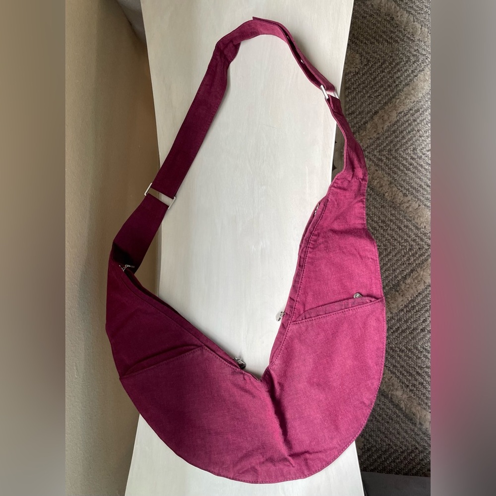 Sash Cloth Sling Bag Purse Burgundy NEW!